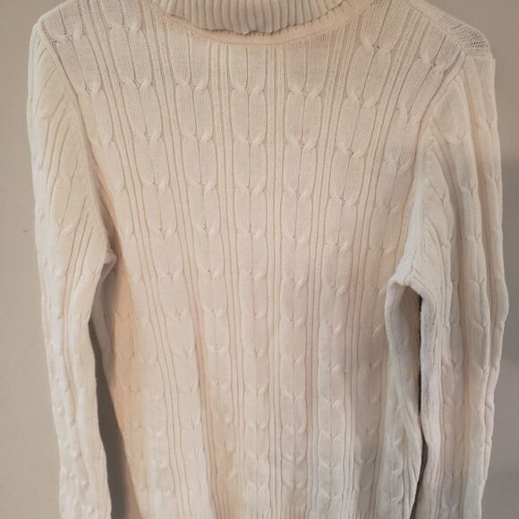 St JOHN'S BAY Women's Cream Turtle Neck Sweater - Picture 16 of 16